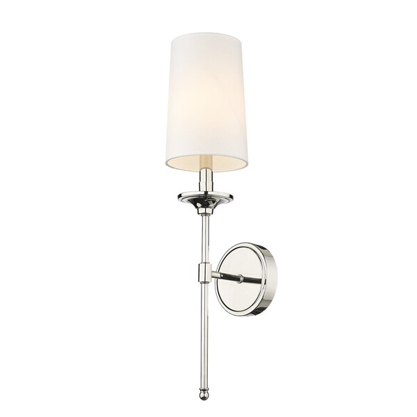 Z-Lite Emily 1 Light Wall Sconce, Polished Nickel & Off White 3033-1S-PN - main